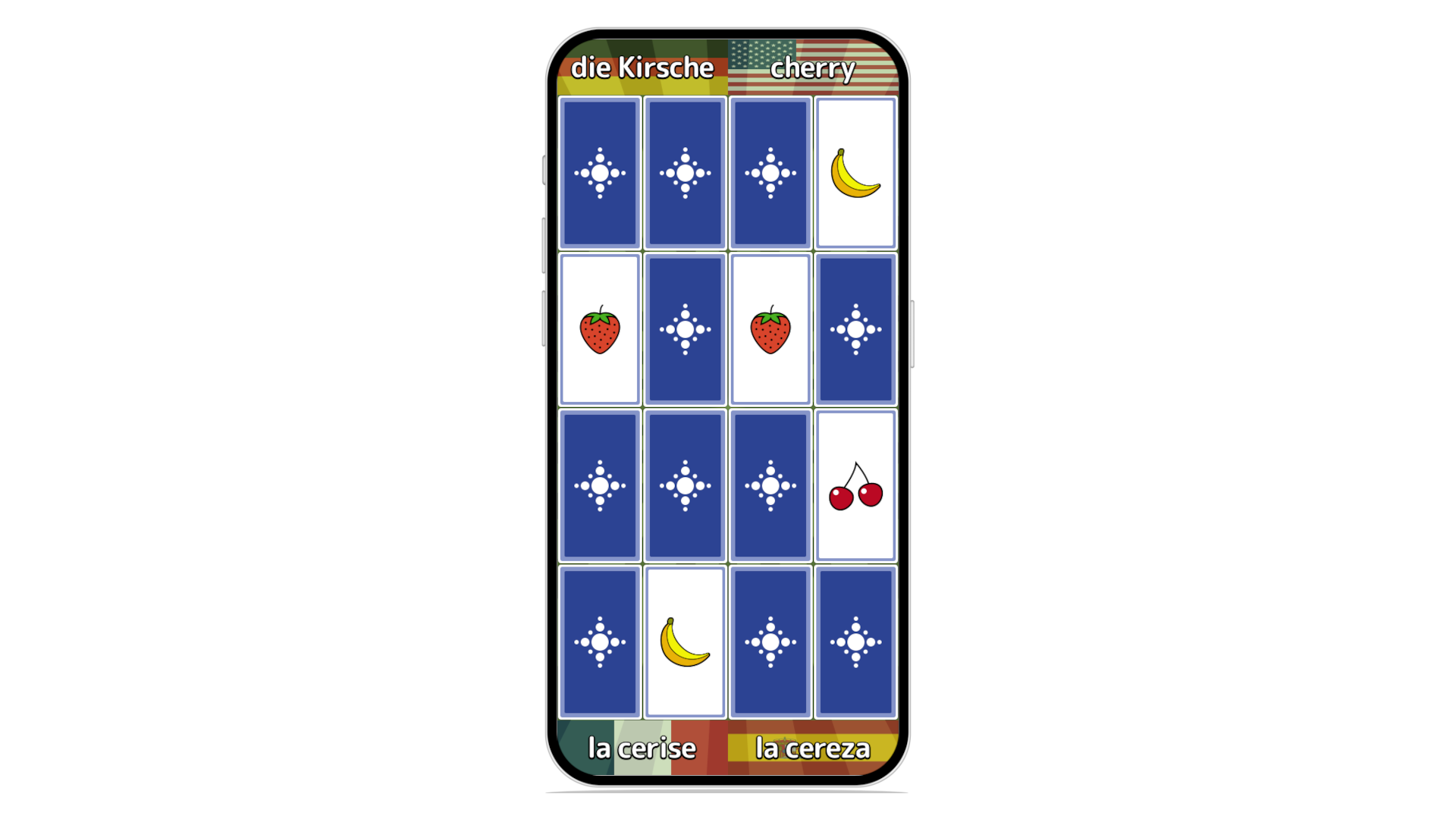 Screenshot showcasing the gameplay for the Memo mobile app for Bestlearn