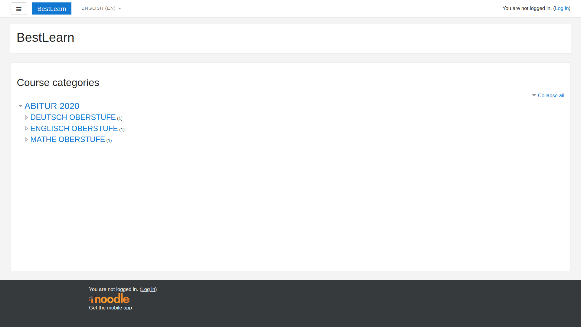 Screenshot showcasing the moodle platform for Bestlearn