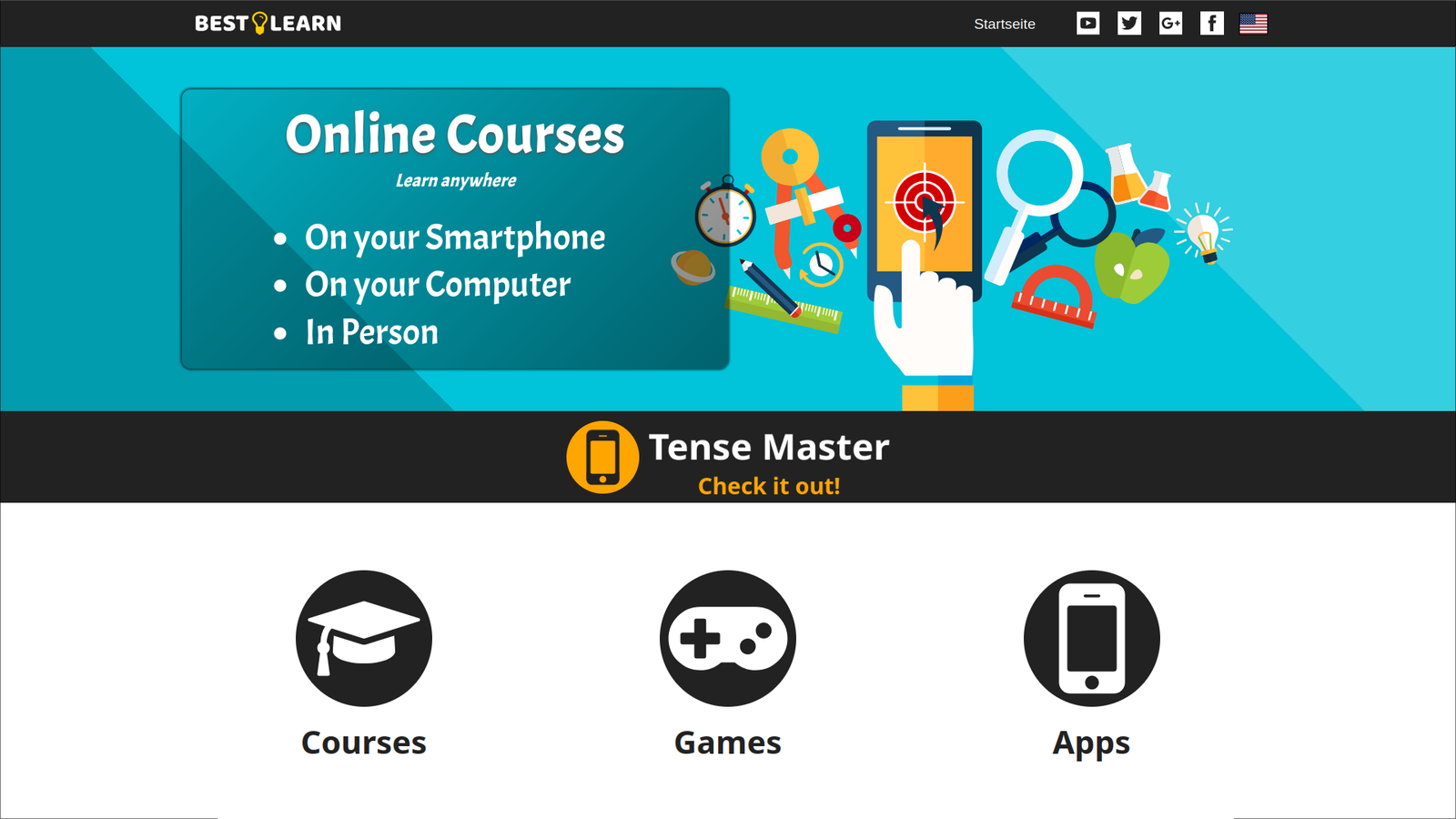 Screenshot showcasing the website for Bestlearn